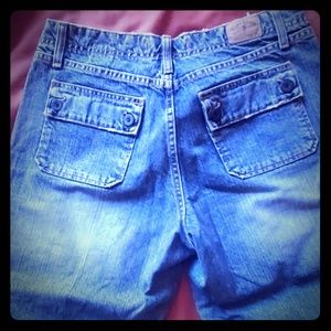 Hydraulic denim capris